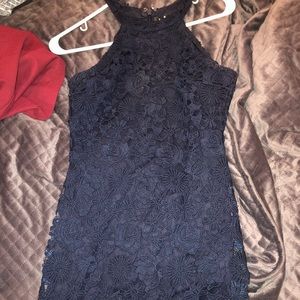 Lace Bodycon Halter Dress
